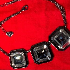 Unique geometric retro necklace. On a 3 strand chain. The 5th pic styling only